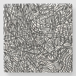 Porta-copo De Pedra Padrão abstrato preto e branco