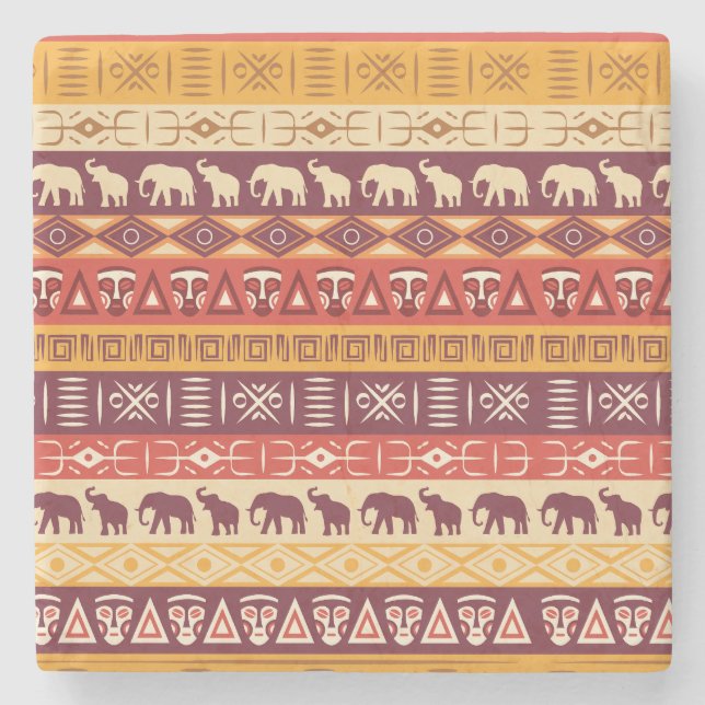 Porta-copo De Pedra Padrão Africano (Frente)