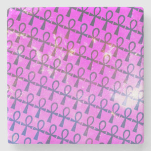 Porta-copo De Pedra Padrão Ankh