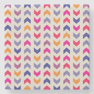 Porta-copo De Pedra Padrão colorido Aztec Chevron