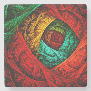 Porta-copo De Pedra Padrão Colorido de Arte Moderna Abstrato artística