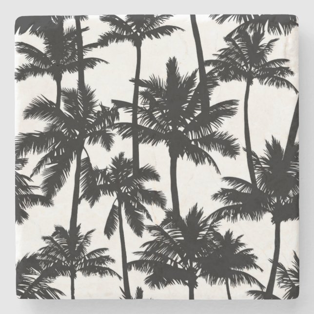Porta-copo De Pedra Padrão da árvore Palm (Frente)