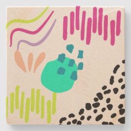 Porta-copo De Pedra Padrão de Abstrato colorida moderno.