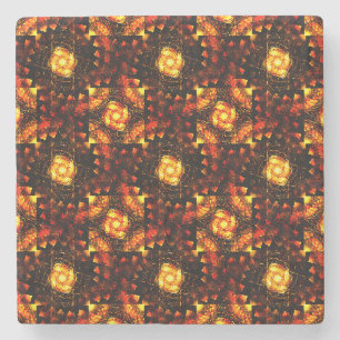 Porta-copo De Pedra Padrão de Arte Abstrata Boho Moderno Elegante Dour