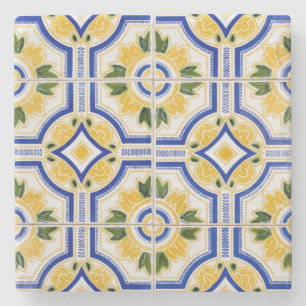 Porta-copo De Pedra Padrão de azulejo brilhante, Portugal