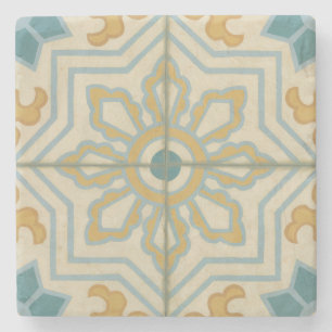 Porta-copo De Pedra Padrão de Azulejo Decorativo do Velho Mundo