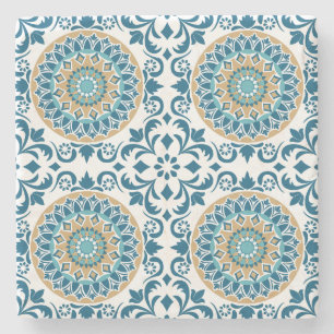 Porta-copo De Pedra Padrão de Azulejo Espiral da Vintage
