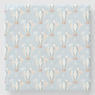 Porta-copo De Pedra Padrão de Balões Azuis