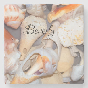 Porta-copo De Pedra Padrão de Caça Tropical do Monograma