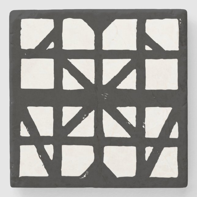 Porta-copo De Pedra Padrão de Casa Meia-Timberada na Alemanha Preta e  (Frente)