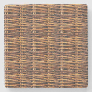 Porta-copo De Pedra Padrão de cesta do Wicker