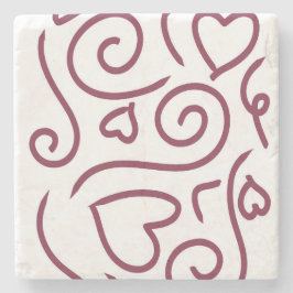 Porta-copo De Pedra Padrão de coração simples