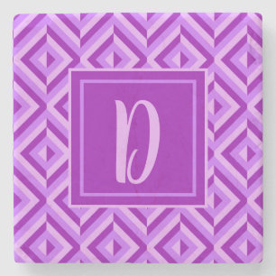Porta-copo De Pedra Padrão De Diamante De Três Toneladas Roxo Monogram
