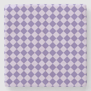 Porta-copo De Pedra Padrão de Diamante do Verificador Roxo