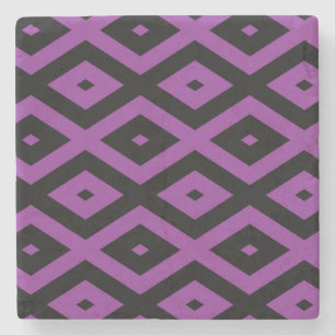 Porta-copo De Pedra Padrão de diamante roxo e preto
