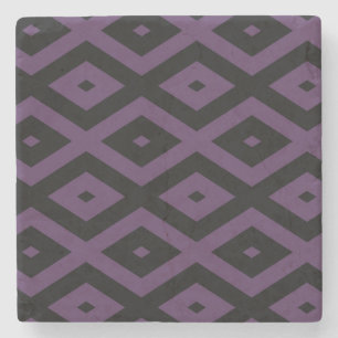 Porta-copo De Pedra Padrão de diamante roxo e preto escuro