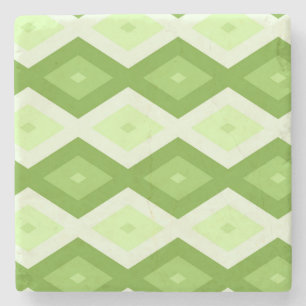 Porta-copo De Pedra Padrão de diamante verde Chartreuse