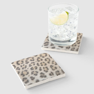Porta-copo De Pedra Padrão de estampa de pele de leopardo chita elegan