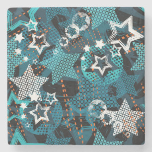 Porta-copo De Pedra Padrão de estrela Grunge, design infantis brincalh
