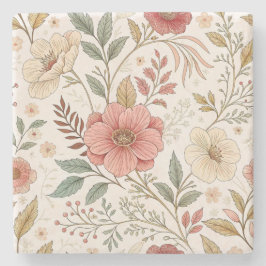 Porta-copo De Pedra Padrão de Flor