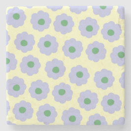 Porta-copo De Pedra Padrão de Flor de Hippie Verde Azul de Pré-Disquet