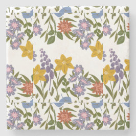 Porta-copo De Pedra Padrão de Flores