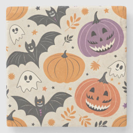 Porta-copo De Pedra Padrão de Halloween e outono