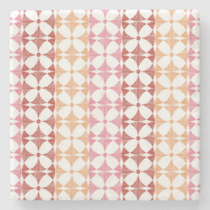 Porta-copo De Pedra Padrão de listras vermelhas geométricas