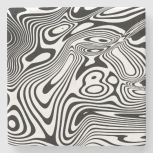 Porta-copo De Pedra Padrão de mármore preto e branco