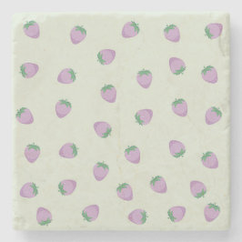 Porta-copo De Pedra Padrão de Morangos Roxos