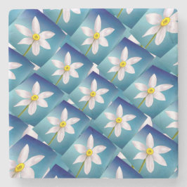 Porta-copo De Pedra Padrão de Narciso Branco