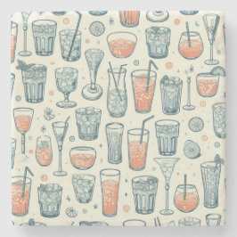 Porta-copo De Pedra Padrão De Óculos De Bebendo