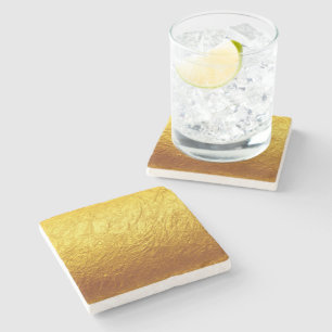 Porta-copo De Pedra Padrão de papel DOURADO PURO + texto/imagem