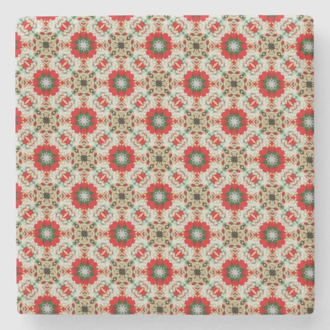 Porta-copo De Pedra Padrão de rendas de Natal (Frente)