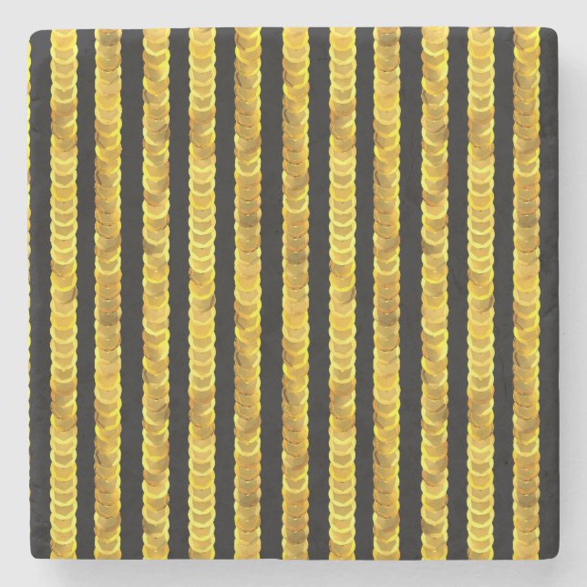 Porta-copo De Pedra Padrão de sequências, miçangas, rotinas, moda 3D. (Frente)