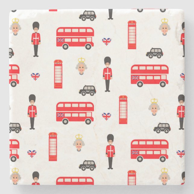 Porta-copo De Pedra Padrão de Símbolos da Inglaterra (Frente)