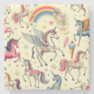 Porta-copo De Pedra Padrão de Unicórnio Cute Vintage