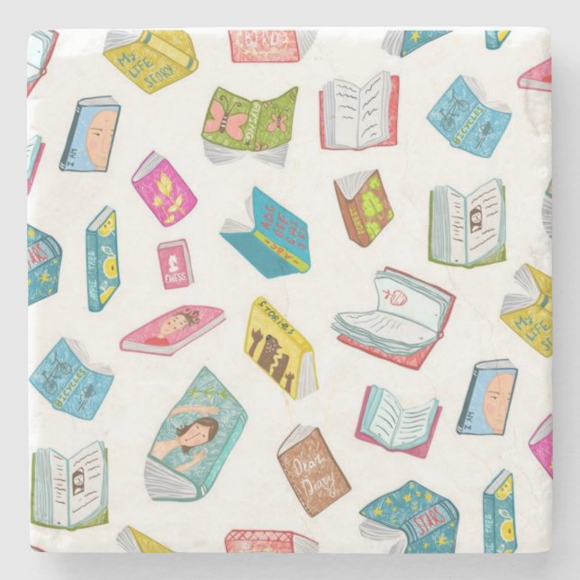 Porta-copo De Pedra Padrão do livro (Frente)