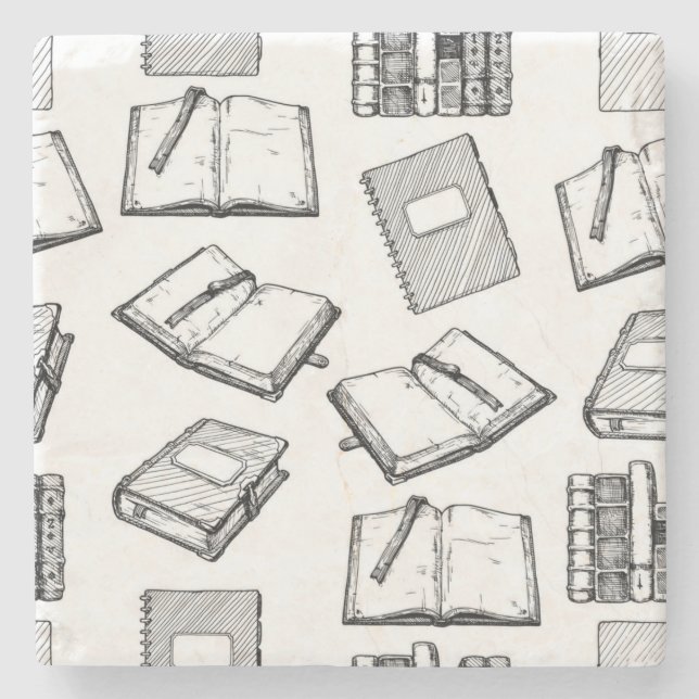 Porta-copo De Pedra Padrão do livro (Frente)