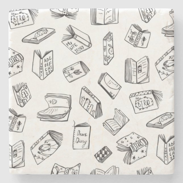 Porta-copo De Pedra Padrão do livro (Frente)