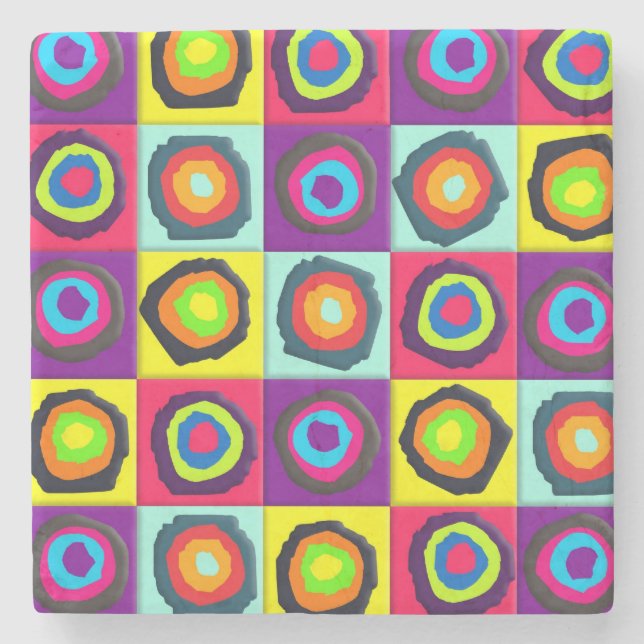 Porta-copo De Pedra padrão dos círculos (Frente)