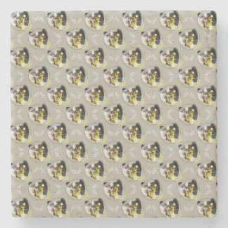 Porta-copo De Pedra Padrão Floral de Arte Moderna - Vibrante e Harmoni