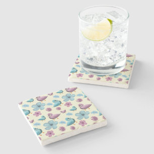 Porta-copo De Pedra Padrão Floral de Pato Fofo Estética Pastel Kawaii