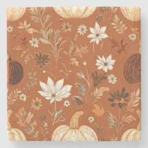 Padrão Floral do outono Elegante Terra Cota Pumpki