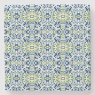 Porta-copo De Pedra Padrão Floral Greem BOHO
