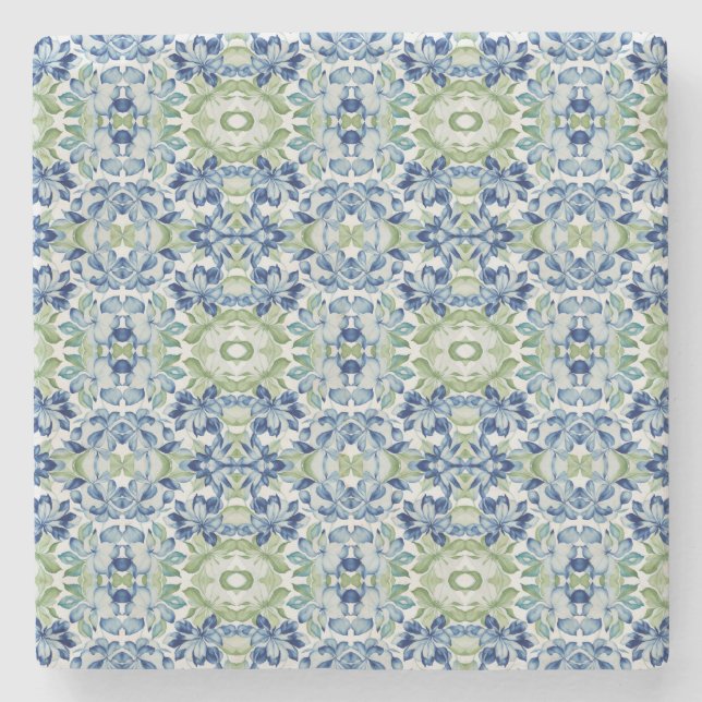 Porta-copo De Pedra Padrão Floral Greem BOHO (Frente)