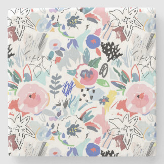 Porta-copo De Pedra Padrão Floral Multicolorido De Pastel Cuto