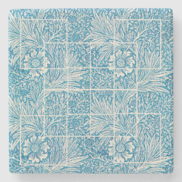 Porta-copo De Pedra Padrão Floral Ornamental, Azul e Branco