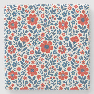 Porta-copo De Pedra padrão floral temático EUA/americano