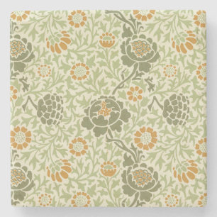 Porta-copo De Pedra Padrão Floral Verde William Morris Grafton